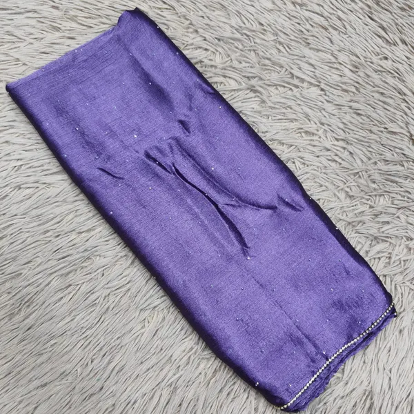 Soft Crushed Satin Hijabs with Stone Border | HJ19